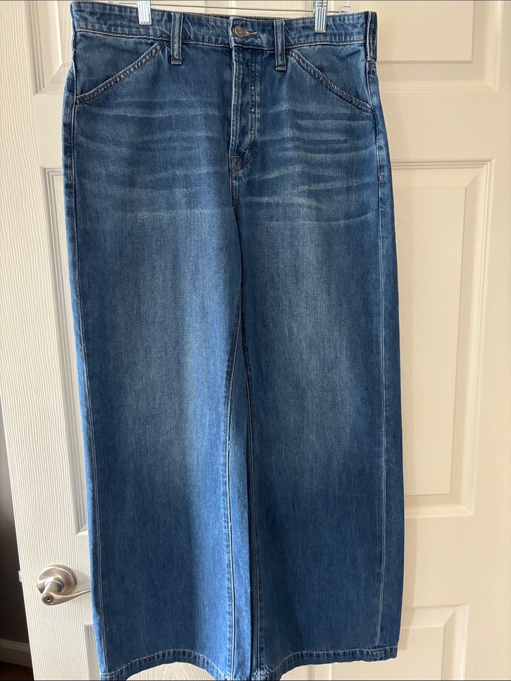 Sundance Wide-Leg Jeans in Medium Blue Denim - Washed, never worn